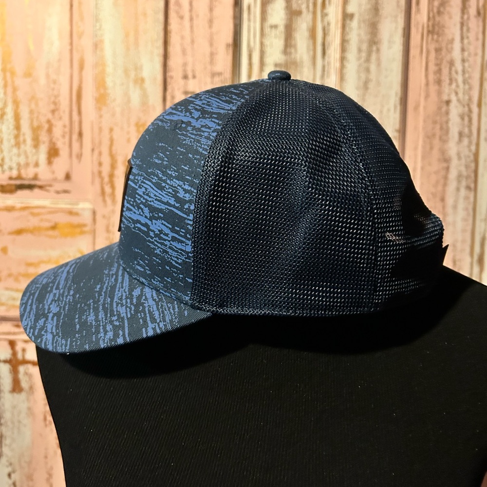 adidas Blue Patterned Cap with Brown Patch - image 3